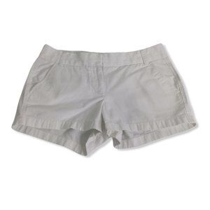 J Crew Twill White Chino Shorts 4 Mid Rise